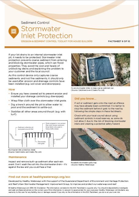 ESC Factsheet #6 Stormwater Inlet